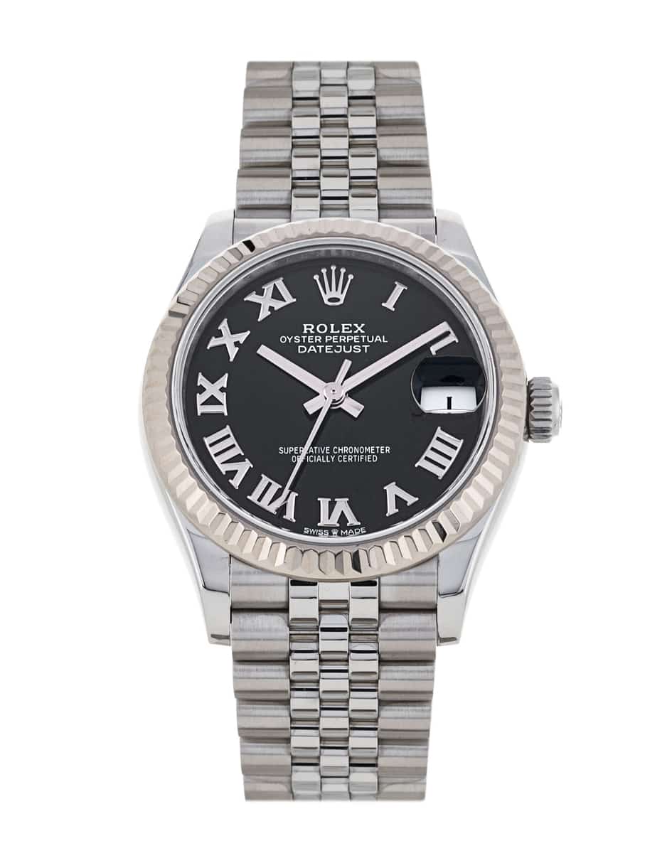 Rolex datejust black top face roman numerals